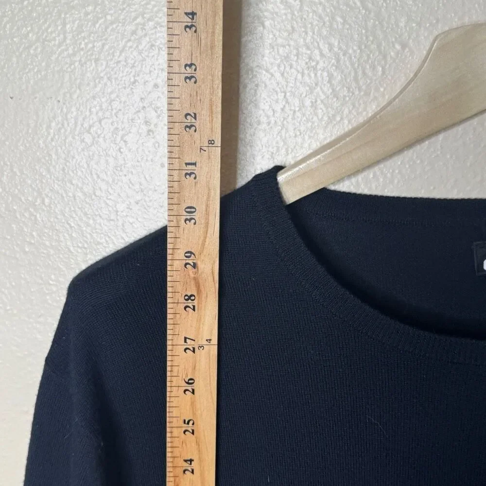 J. Crew Sweater Mens XLT Black Crewneck Knitted Merino Wool Pullover Classic Fit